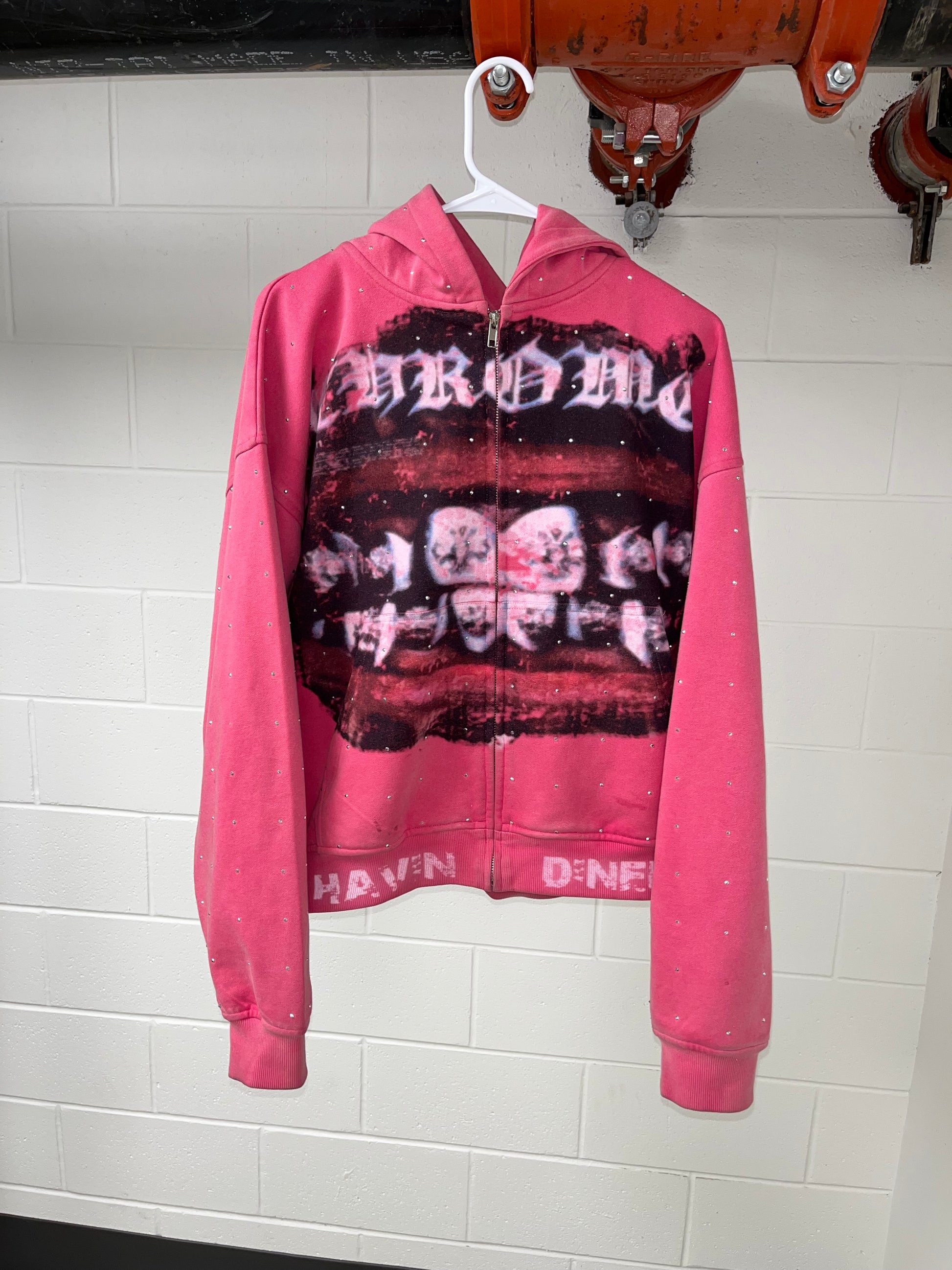 Red “Chrome” Rhinestone Zip Up